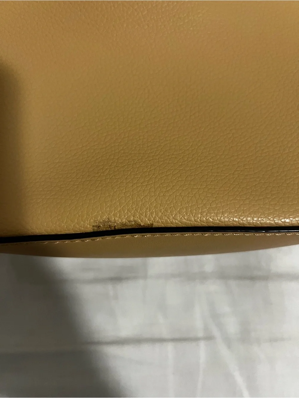 Calvin Klein Tan Faux Leather Crossbody with Gold Accent